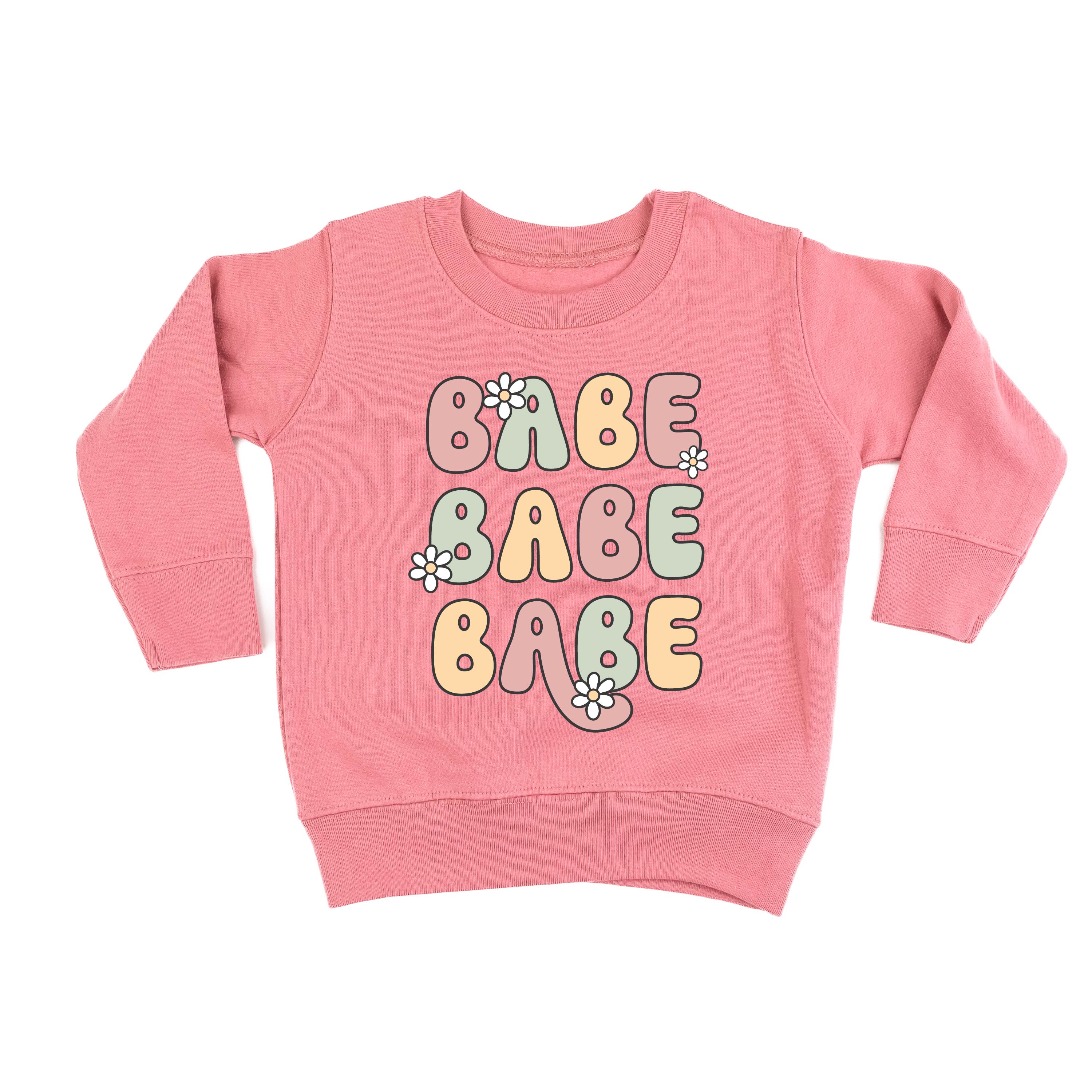 BABE x3 with Daisies - Child Sweater Little Mama Shirt Shop