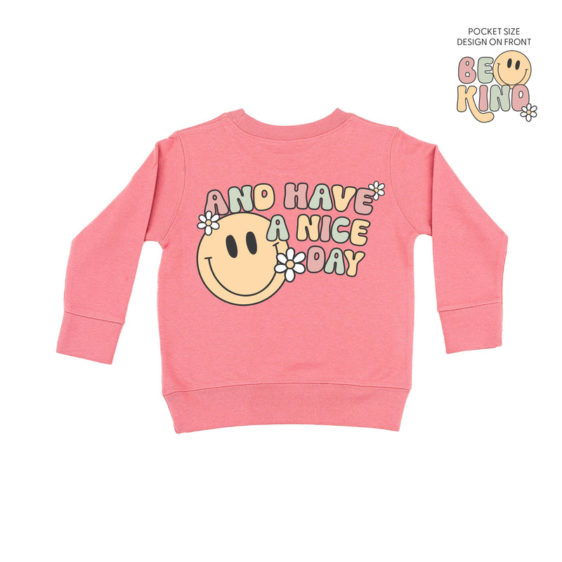 Be Kind Pocket on Front w/ And Have a Nice Day on Back - Child Sweater
