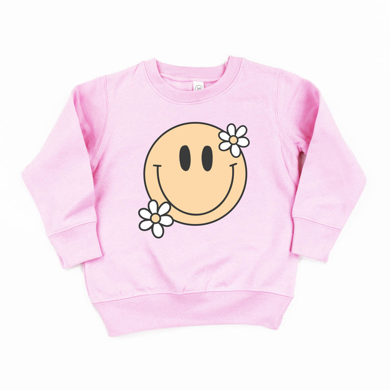 Big Smiley w/ Flowers - Child Sweater