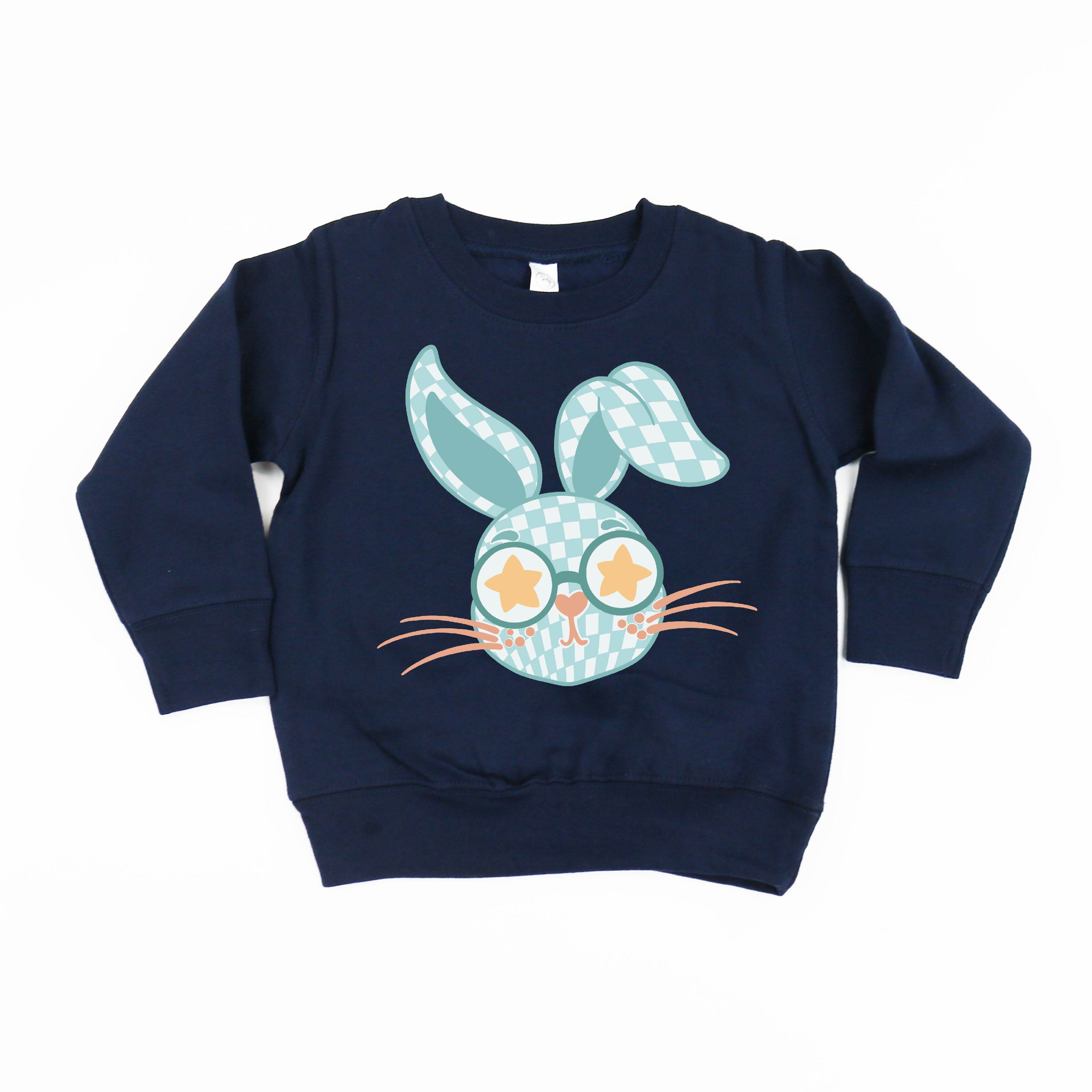 Blue Checkered Bunny - Child Sweater Little Mama Shirt Shop