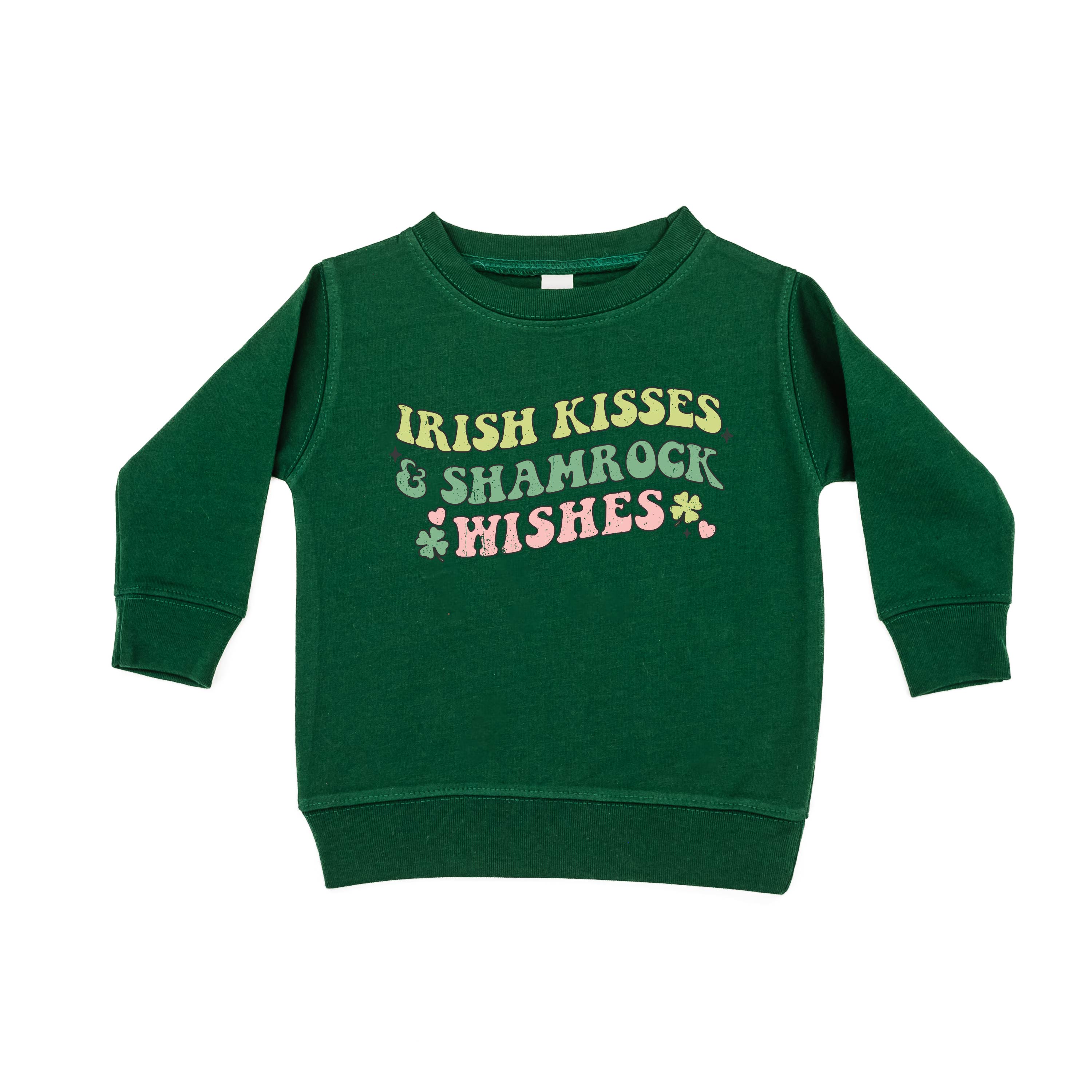 Irish Kisses & Shamrock Wishes - Child Sweater Little Mama Shirt Shop