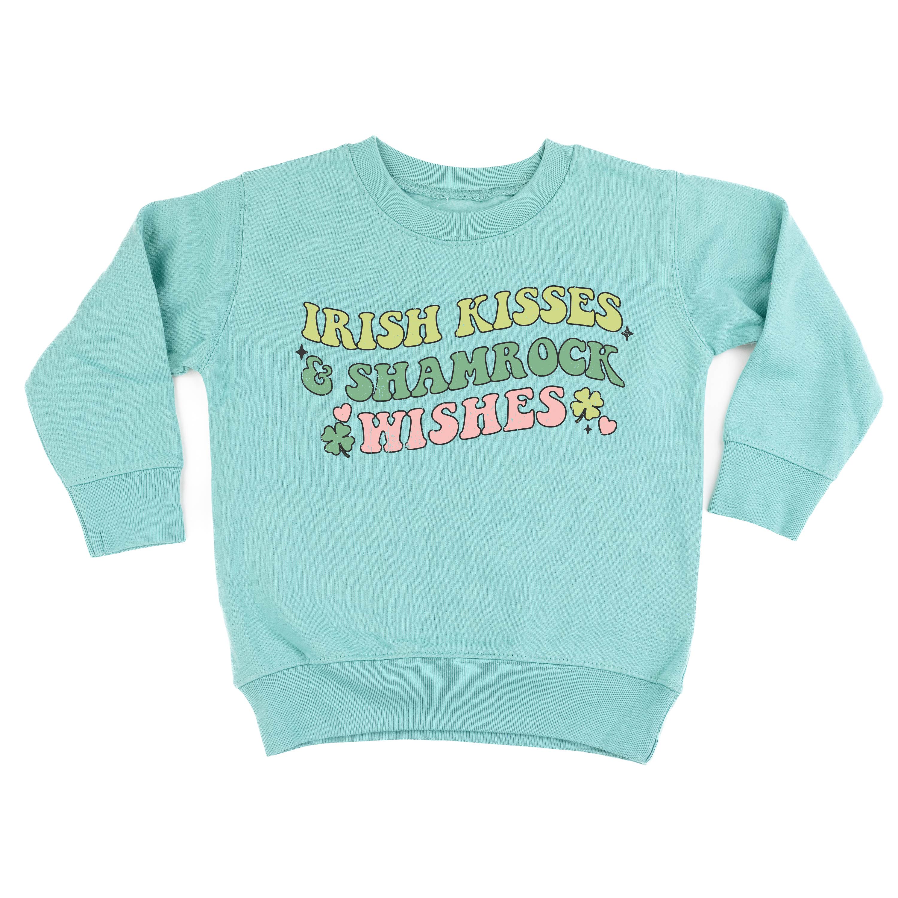 Irish Kisses & Shamrock Wishes - Child Sweater Little Mama Shirt Shop