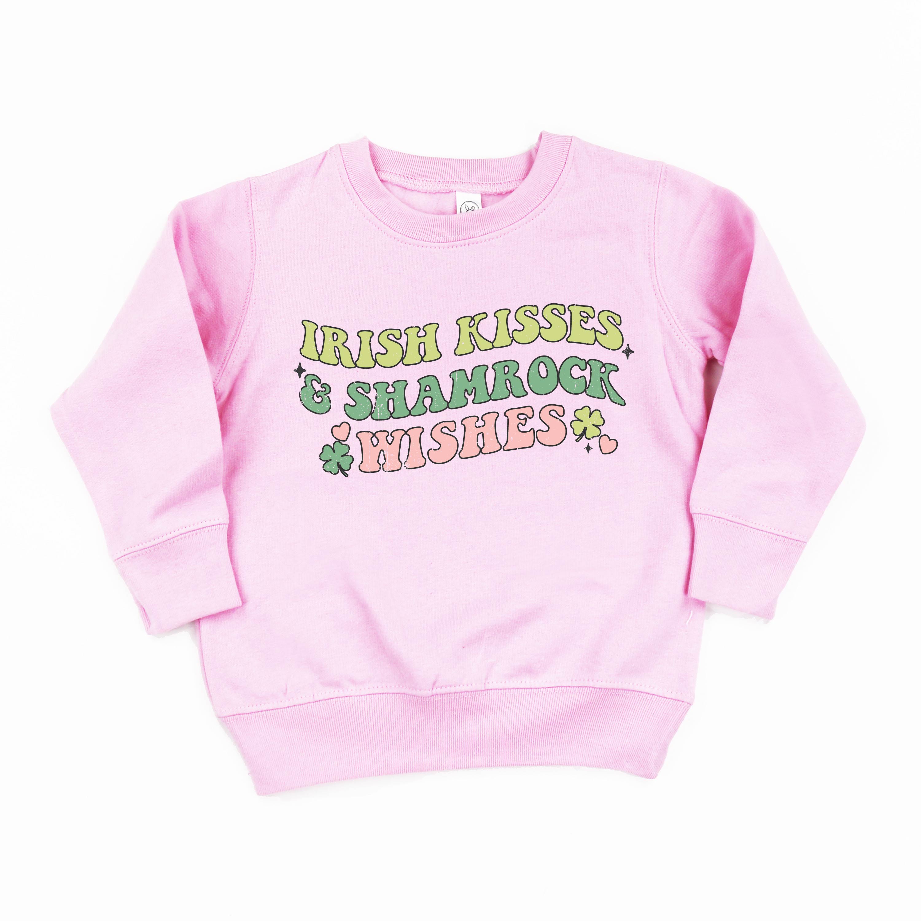 Irish Kisses & Shamrock Wishes - Child Sweater Little Mama Shirt Shop