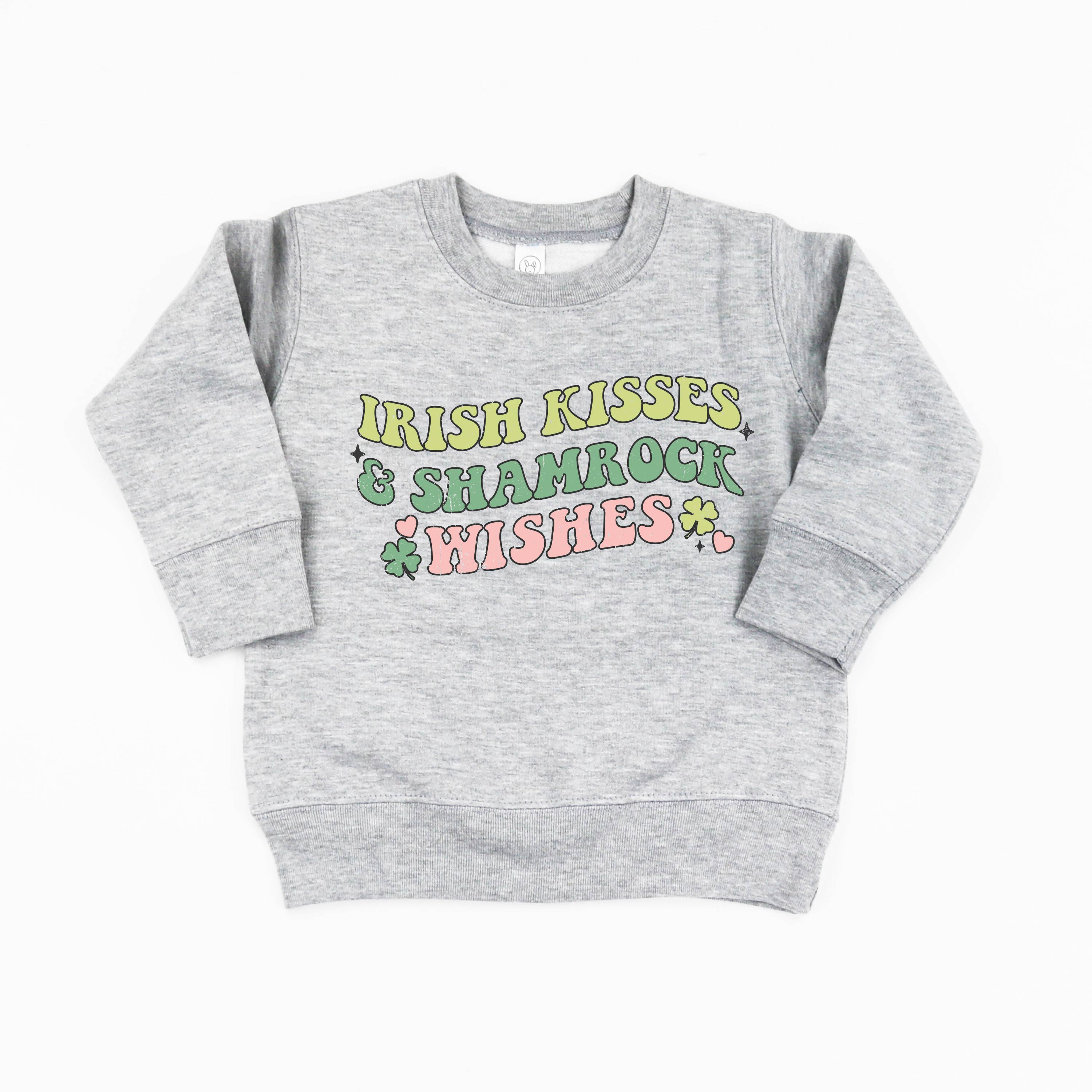 Irish Kisses & Shamrock Wishes - Child Sweater Little Mama Shirt Shop