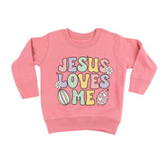 Easter Eggs Jesus Loves Me - Girl Version - Child Sweater Little Mama Shirt Shop