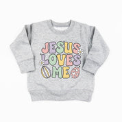 Easter Eggs Jesus Loves Me - Girl Version - Child Sweater Little Mama Shirt Shop