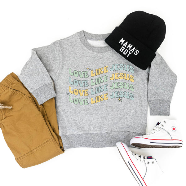 child_sweaters_love_like_Jesus_boy_little_mama_shirt_shop