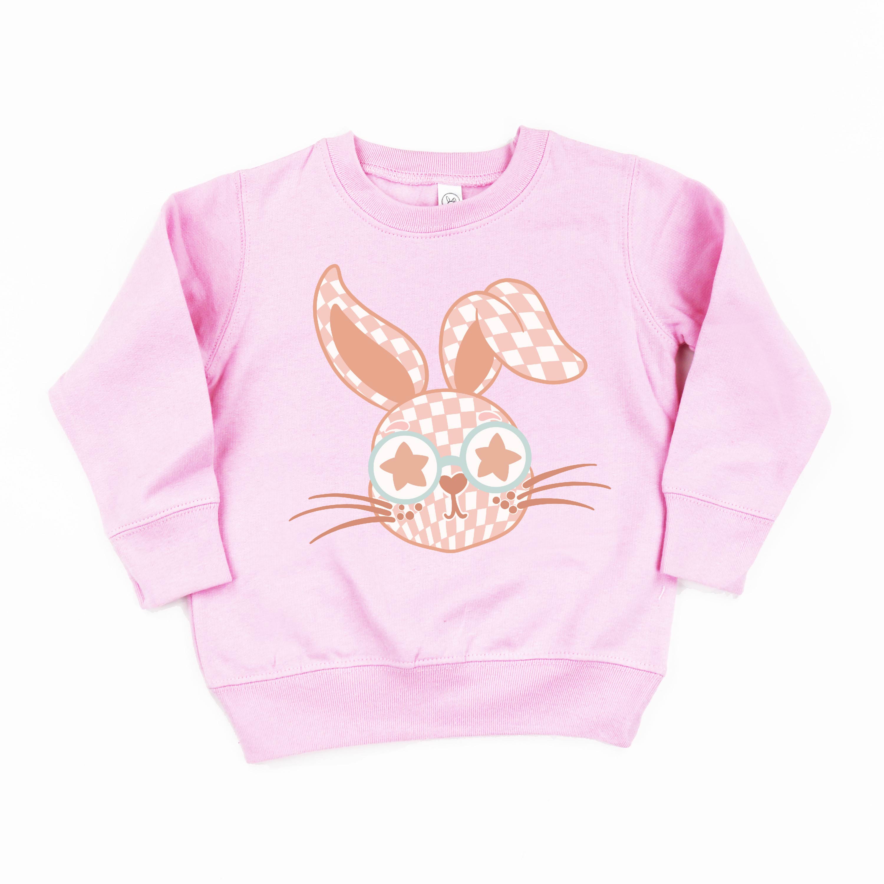 PINK Checkered Bunny - Child Sweater Little Mama Shirt Shop