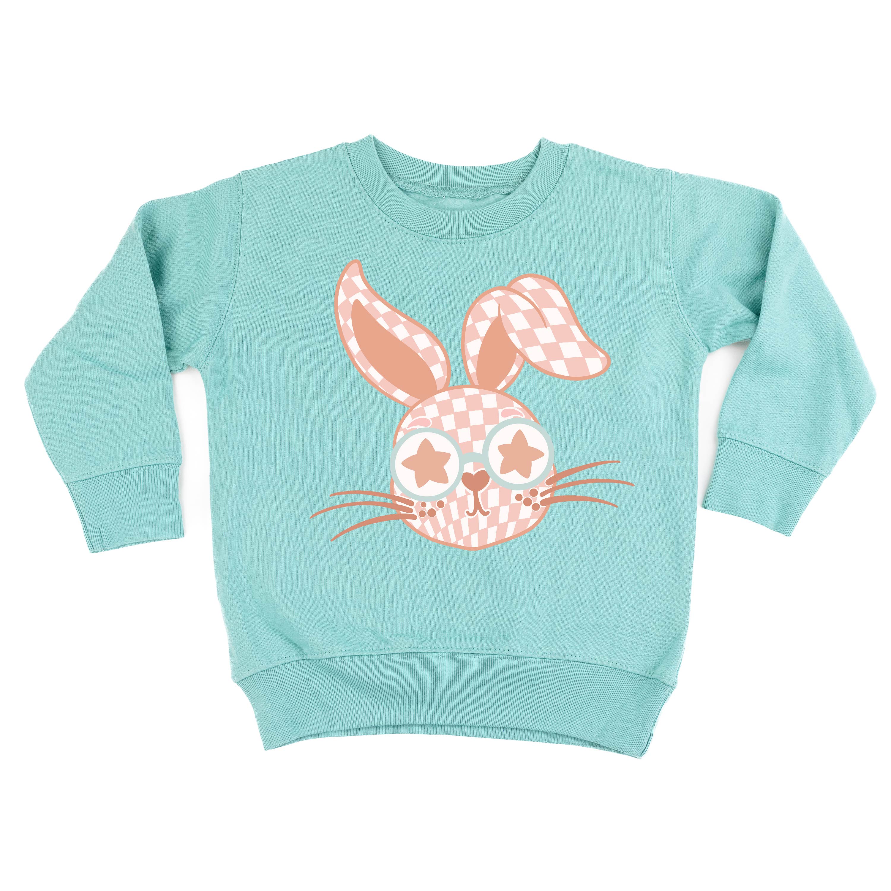 PINK Checkered Bunny - Child Sweater Little Mama Shirt Shop