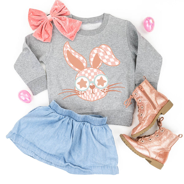 child_sweaters_pink_checkered_bunny_little_mama_shirt_shop