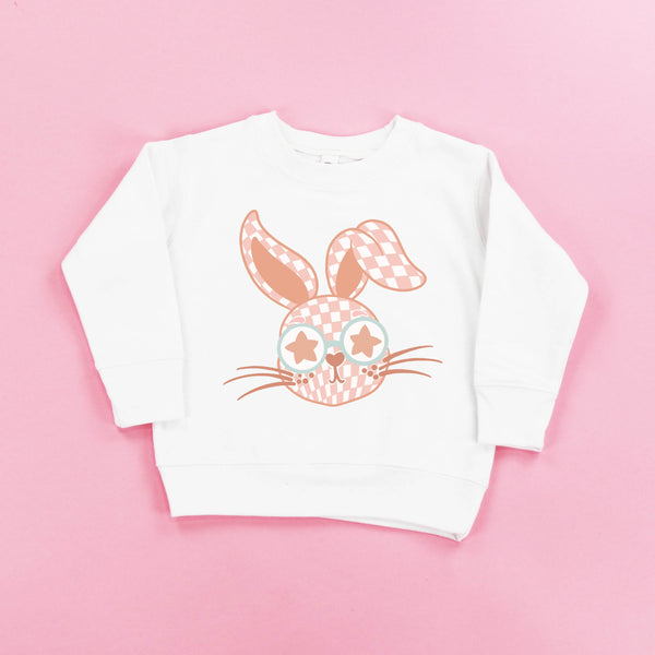 PINK Checkered Bunny - Child Sweater