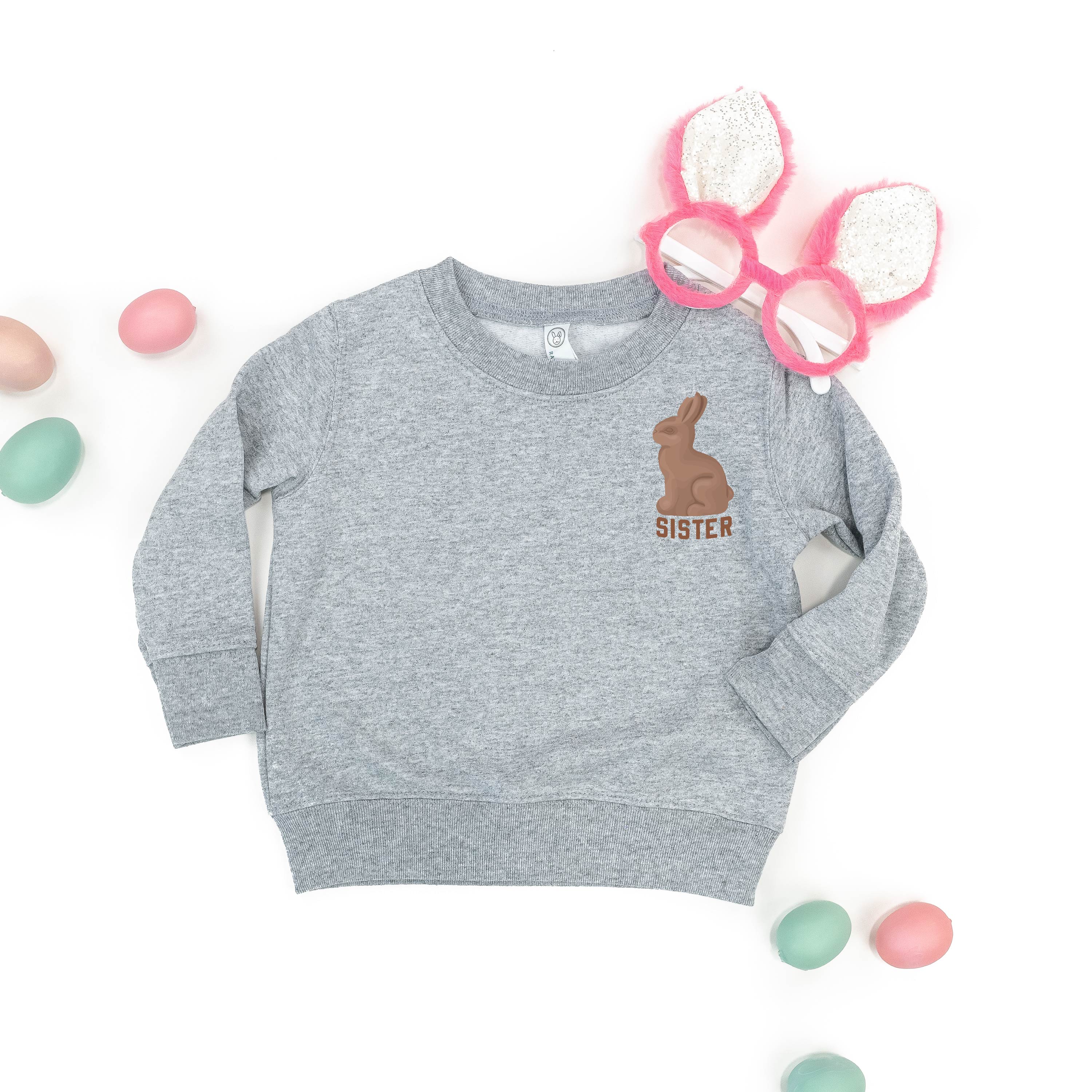 Sister - Chocolate Bunny (pocket) - Child Sweater Little Mama Shirt Shop