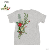 Poinsettia & Winter Flower Cascade (centered & b) - Child Tee Little Mama Shirt Shop