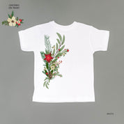 Poinsettia & Winter Flower Cascade (centered & b) - Child Tee Little Mama Shirt Shop