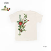 Poinsettia & Winter Flower Cascade (centered & b) - Child Tee Little Mama Shirt Shop