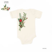 Poinsettia & Winter Flower Cascade (centered & b) - Child Tee Little Mama Shirt Shop