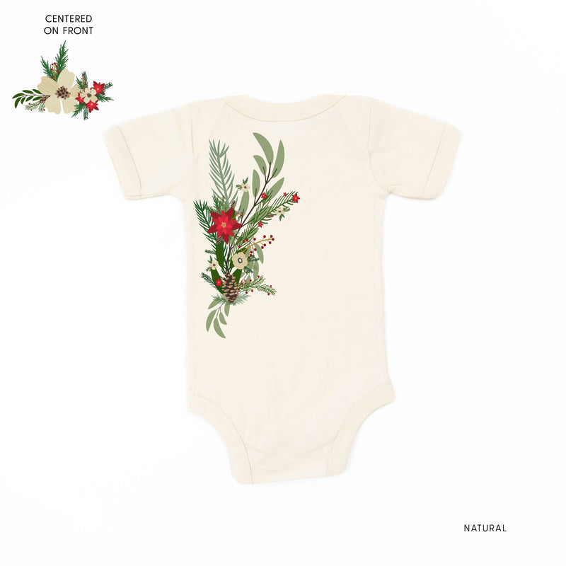 Poinsettia & Winter Flower Cascade (centered & b) - Child Tee