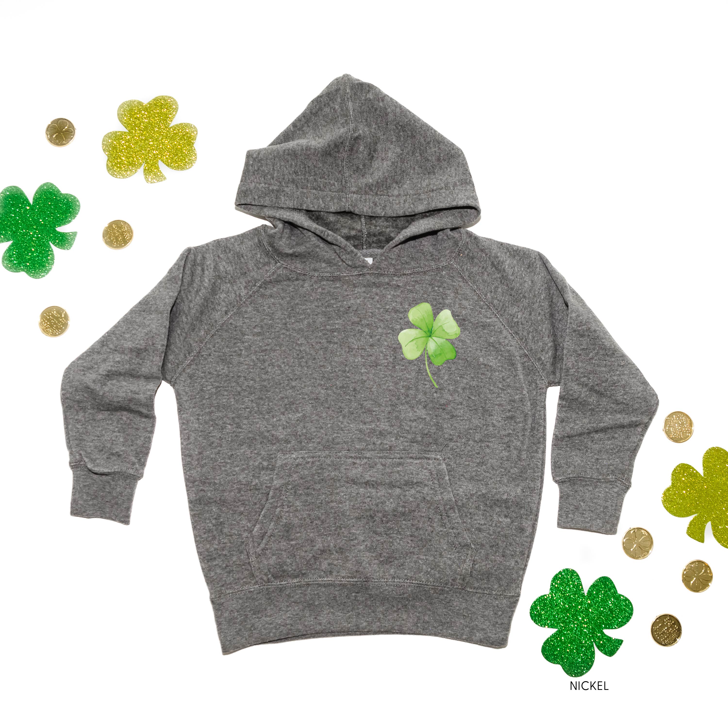 Watercolor Lucky You (pf&b) - Child Nickel HOODIE Little Mama Shirt Shop