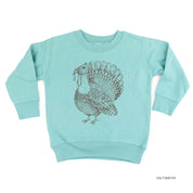 Thanksgiving Turkey Sketch - Child Sweater Little Mama Shirt Shop