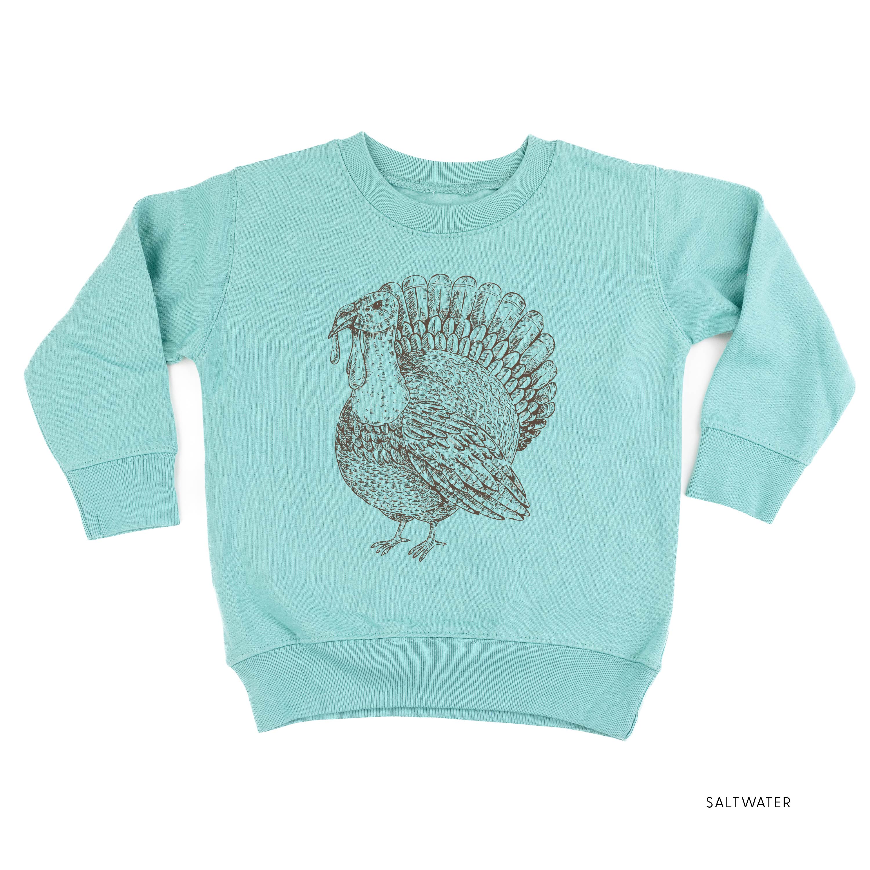 Thanksgiving Turkey Sketch - Child Sweater Little Mama Shirt Shop