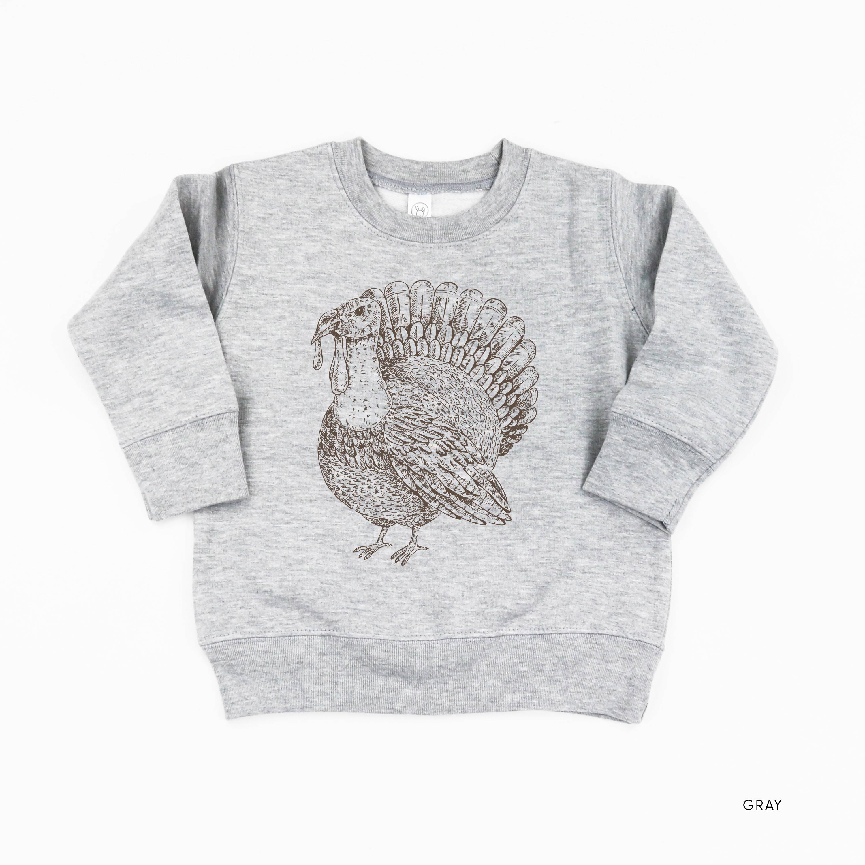 Thanksgiving Turkey Sketch - Child Sweater Little Mama Shirt Shop