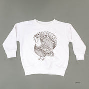 Thanksgiving Turkey Sketch - Child Sweater Little Mama Shirt Shop