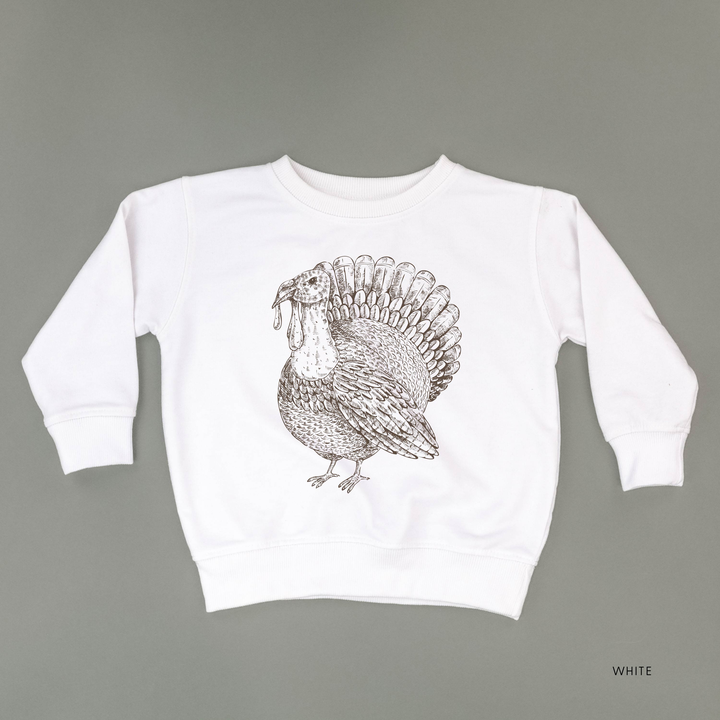 Thanksgiving Turkey Sketch - Child Sweater Little Mama Shirt Shop