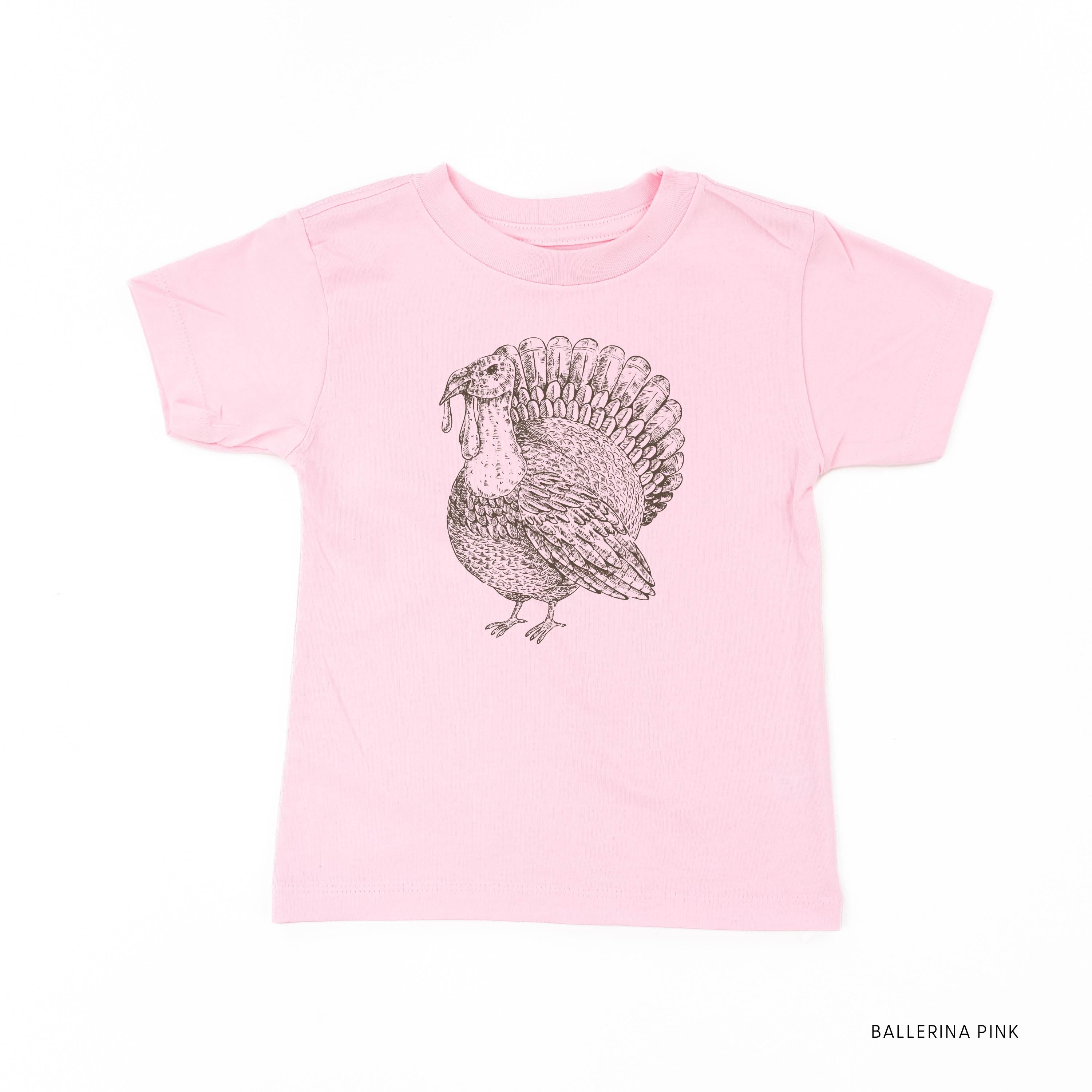 Thanksgiving Turkey Sketch - Child Tee Little Mama Shirt Shop