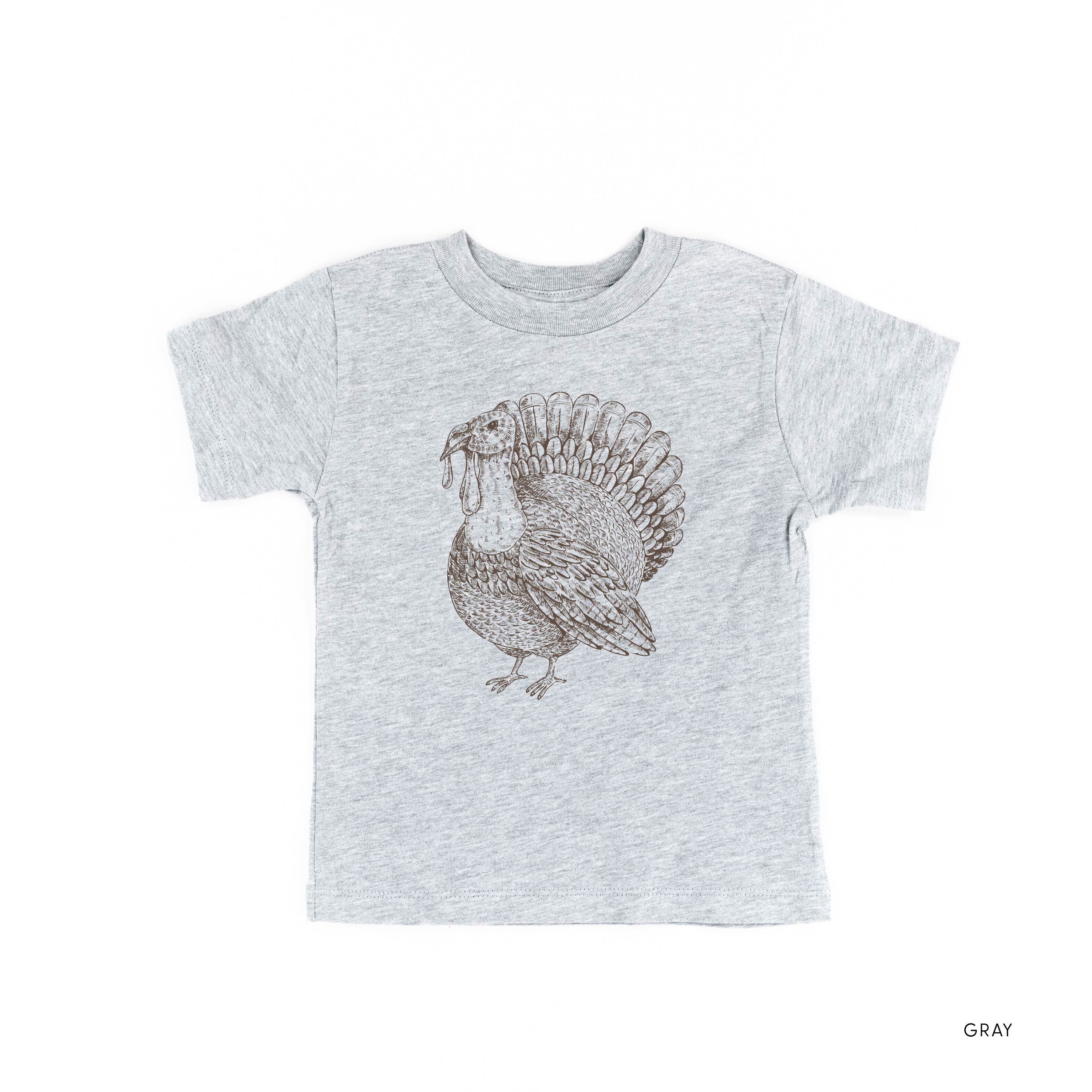 Thanksgiving Turkey Sketch - Child Tee Little Mama Shirt Shop
