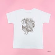 Thanksgiving Turkey Sketch - Child Tee Little Mama Shirt Shop