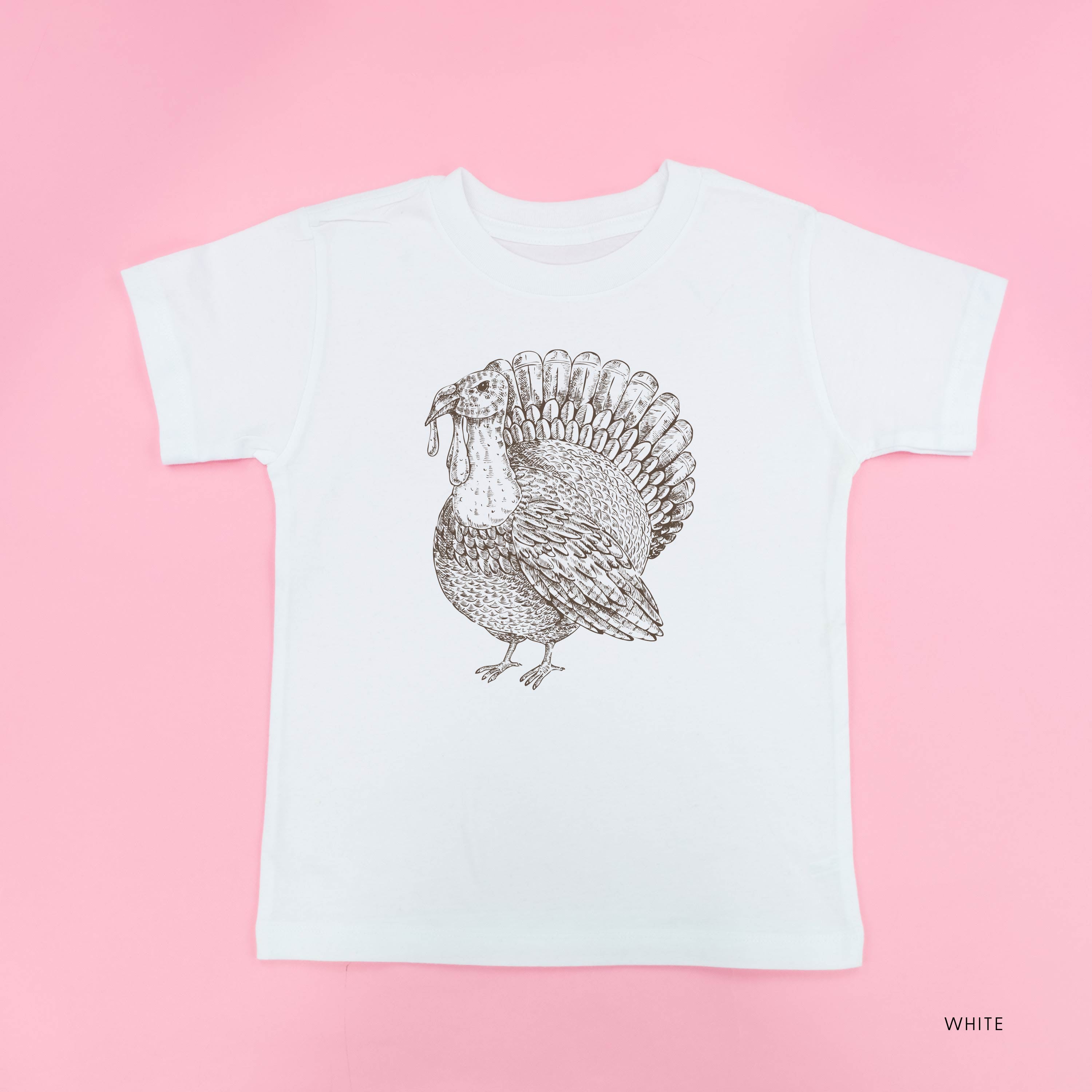 Thanksgiving Turkey Sketch - Child Tee Little Mama Shirt Shop