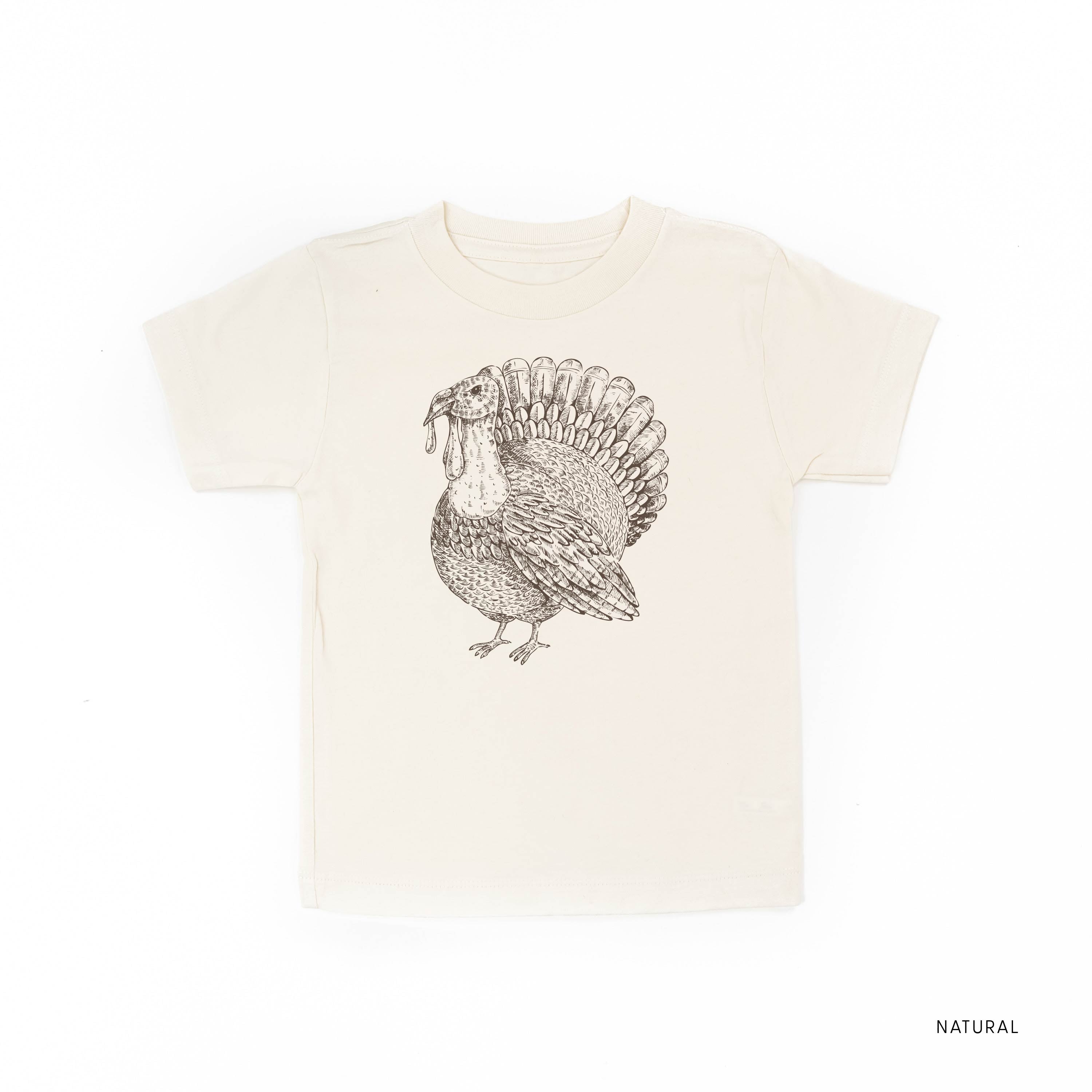 Thanksgiving Turkey Sketch - Child Tee Little Mama Shirt Shop