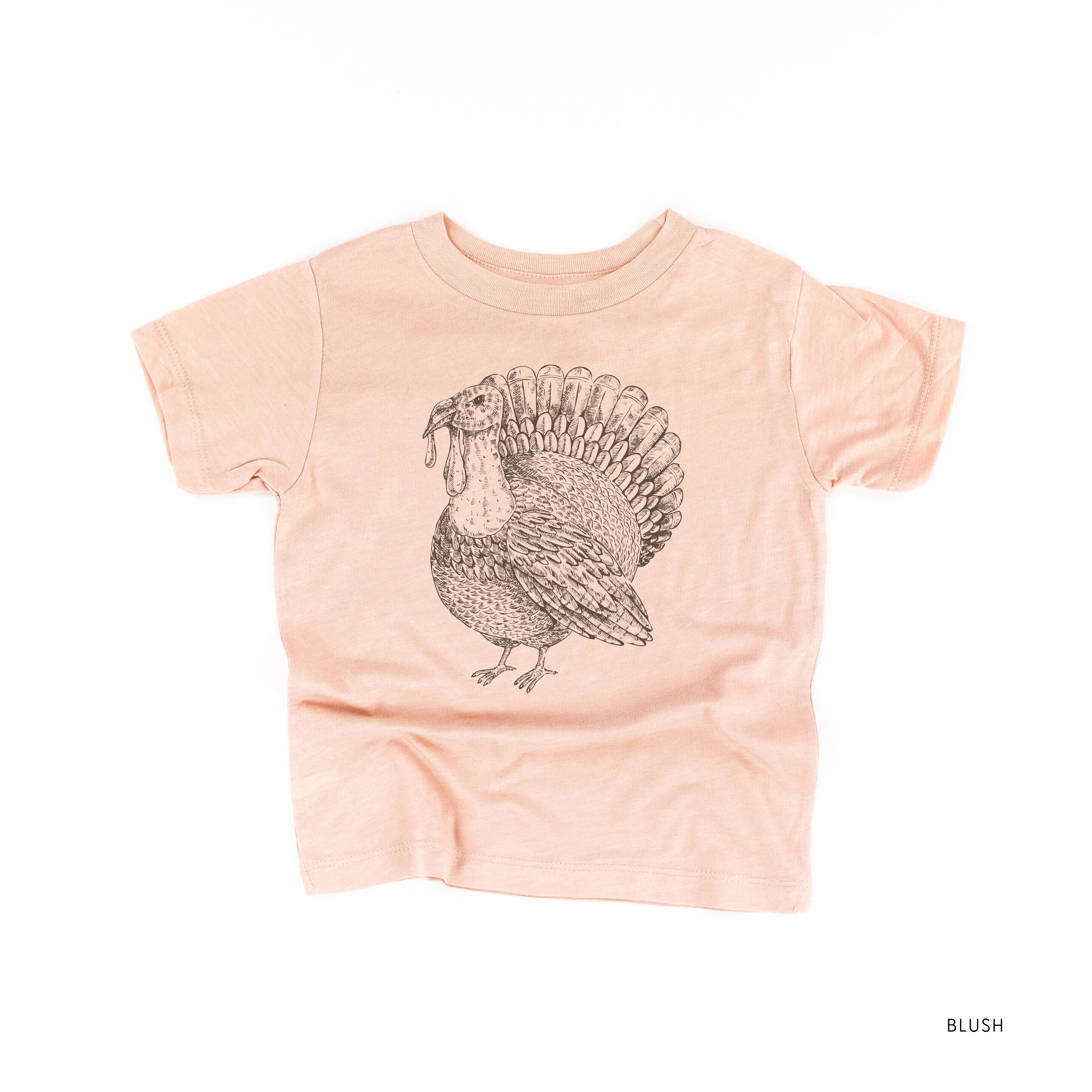Thanksgiving Turkey Sketch - Child Tee Little Mama Shirt Shop