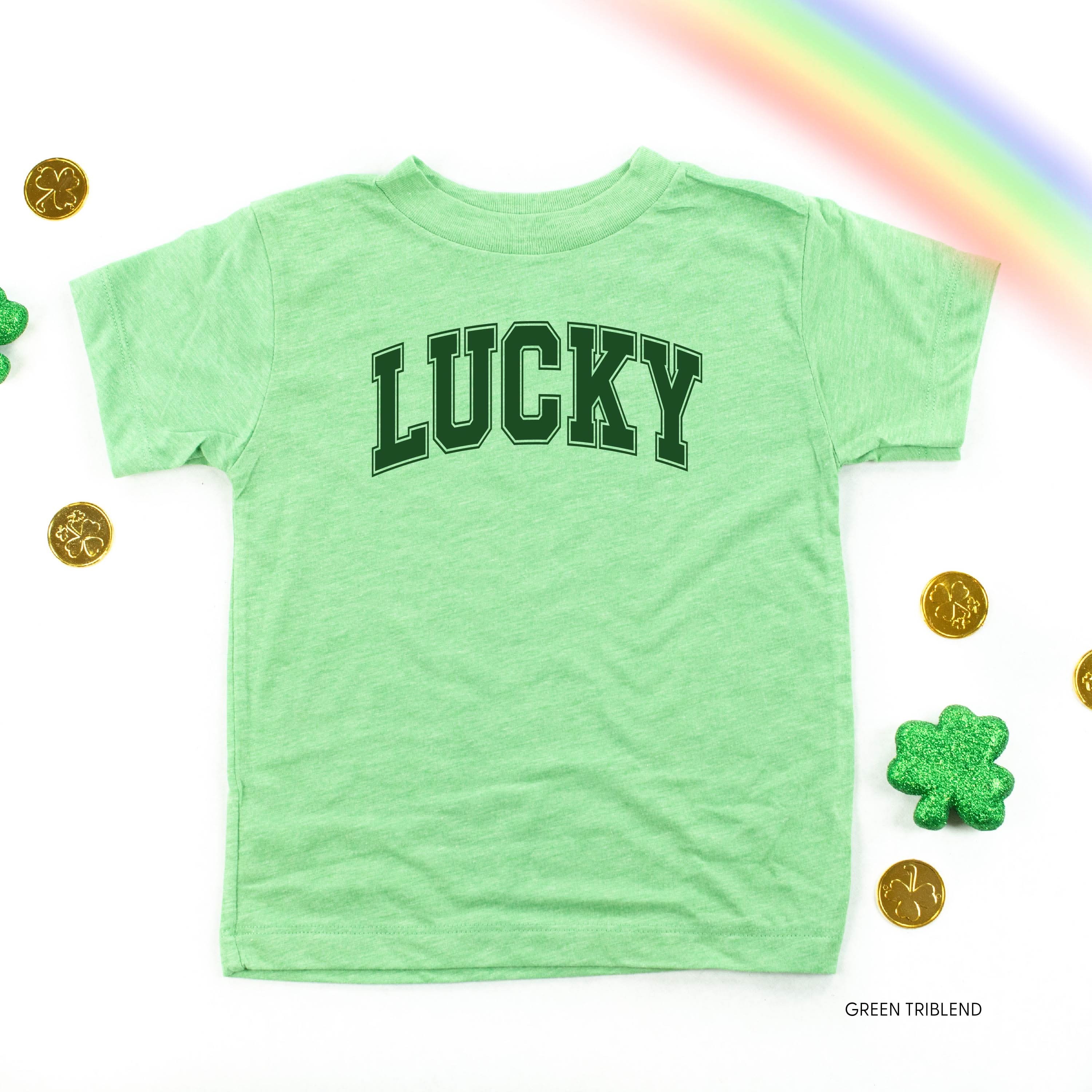 Lucky - Varsity Outline - Child Tee Little Mama Shirt Shop