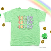 Bubble Letters & Stars Lucky x3 - Child Tee Little Mama Shirt Shop