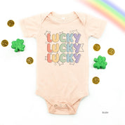 Bubble Letters & Stars Lucky x3 - Infant Bodysuit/Tee Little Mama Shirt Shop