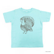 Thanksgiving Turkey Sketch - Child Tee Little Mama Shirt Shop