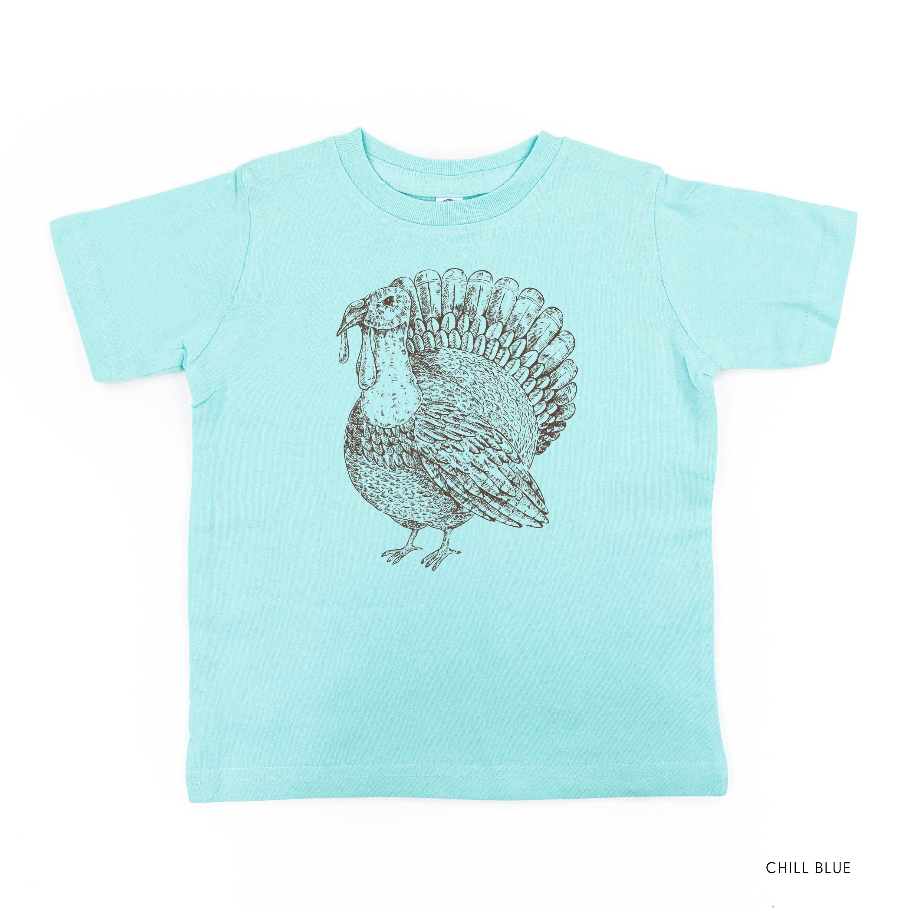 Thanksgiving Turkey Sketch - Child Tee Little Mama Shirt Shop