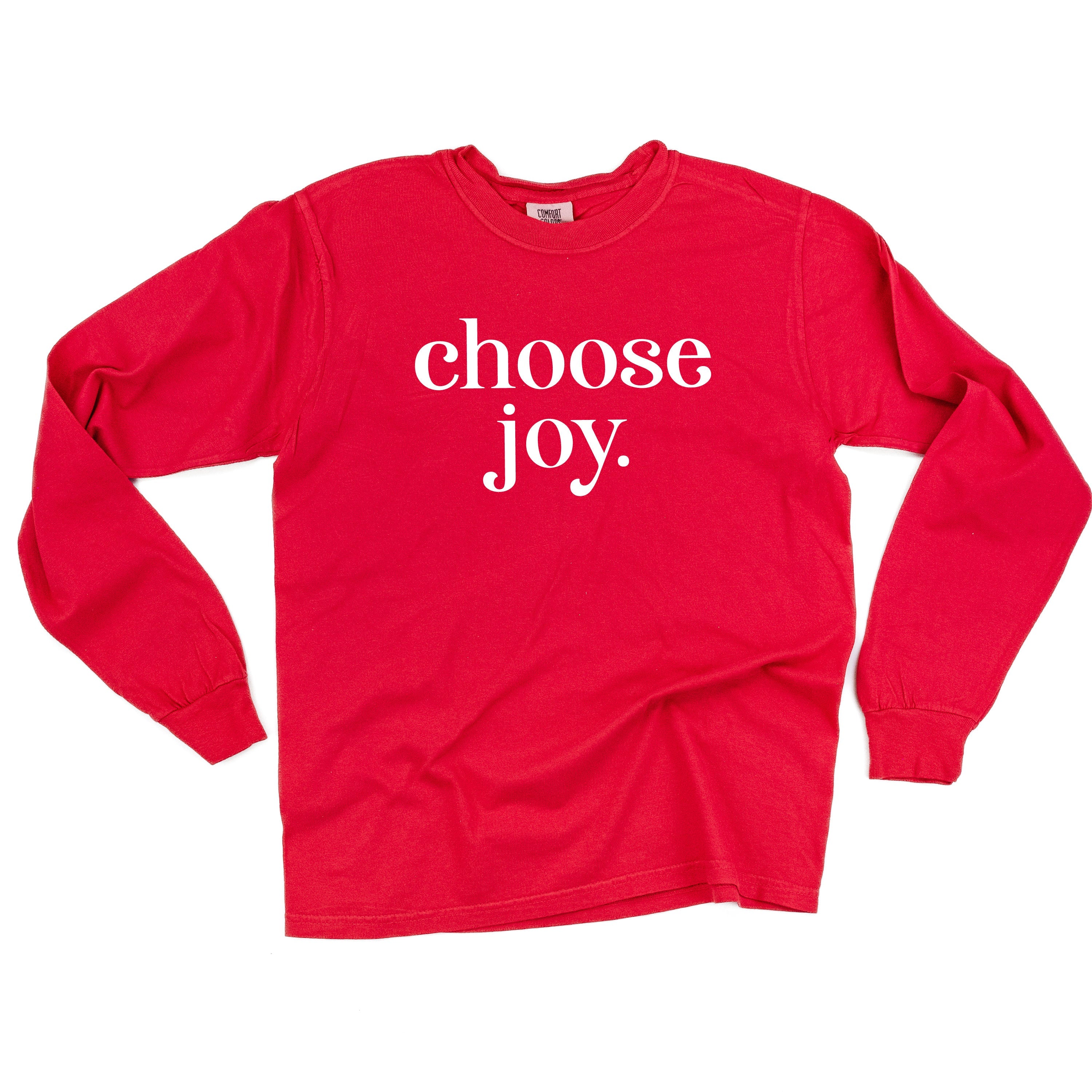 Classic Choose Joy - LONG SLEEVE Comfort Colors Tee Little Mama Shirt Shop