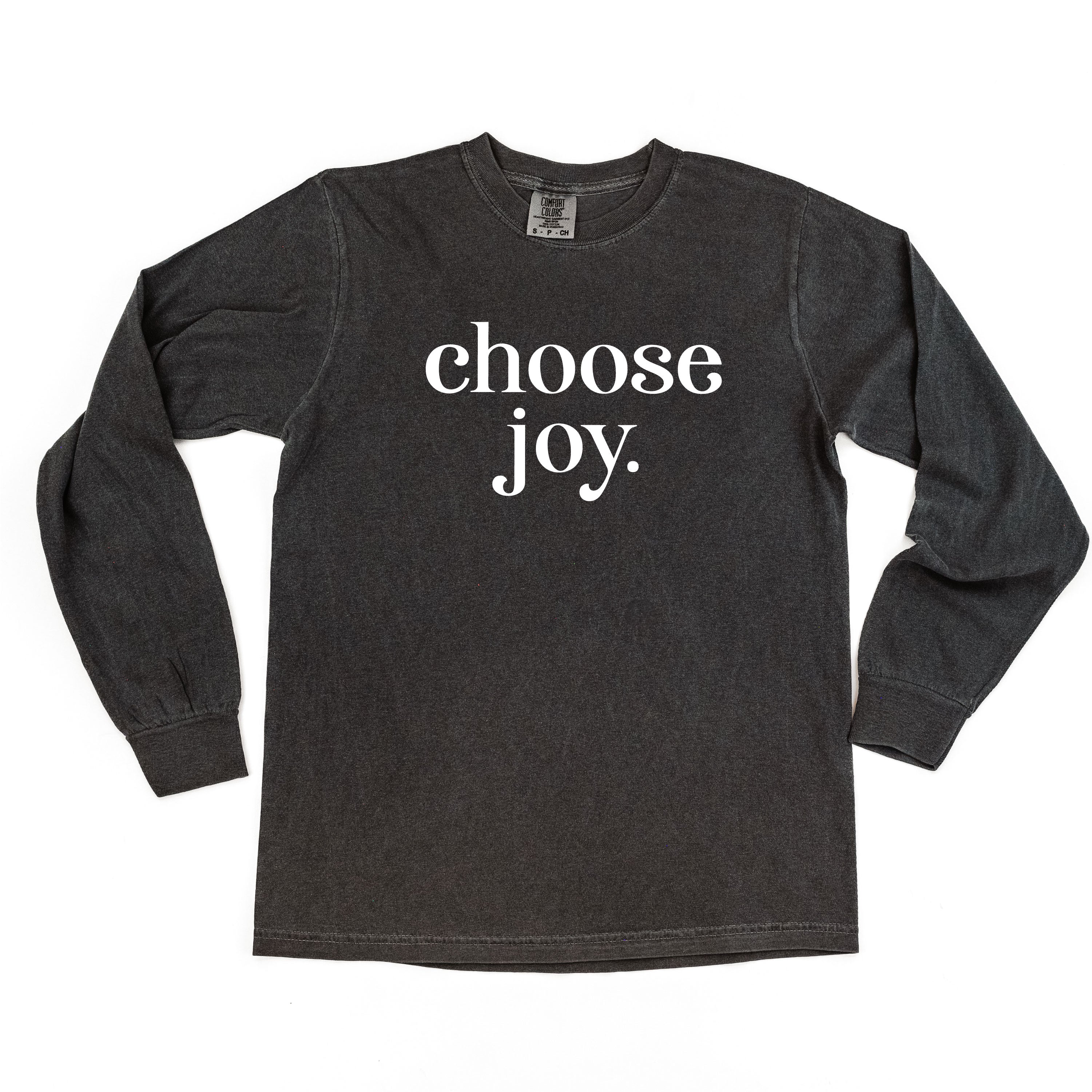 Classic Choose Joy - LONG SLEEVE Comfort Colors Tee Little Mama Shirt Shop