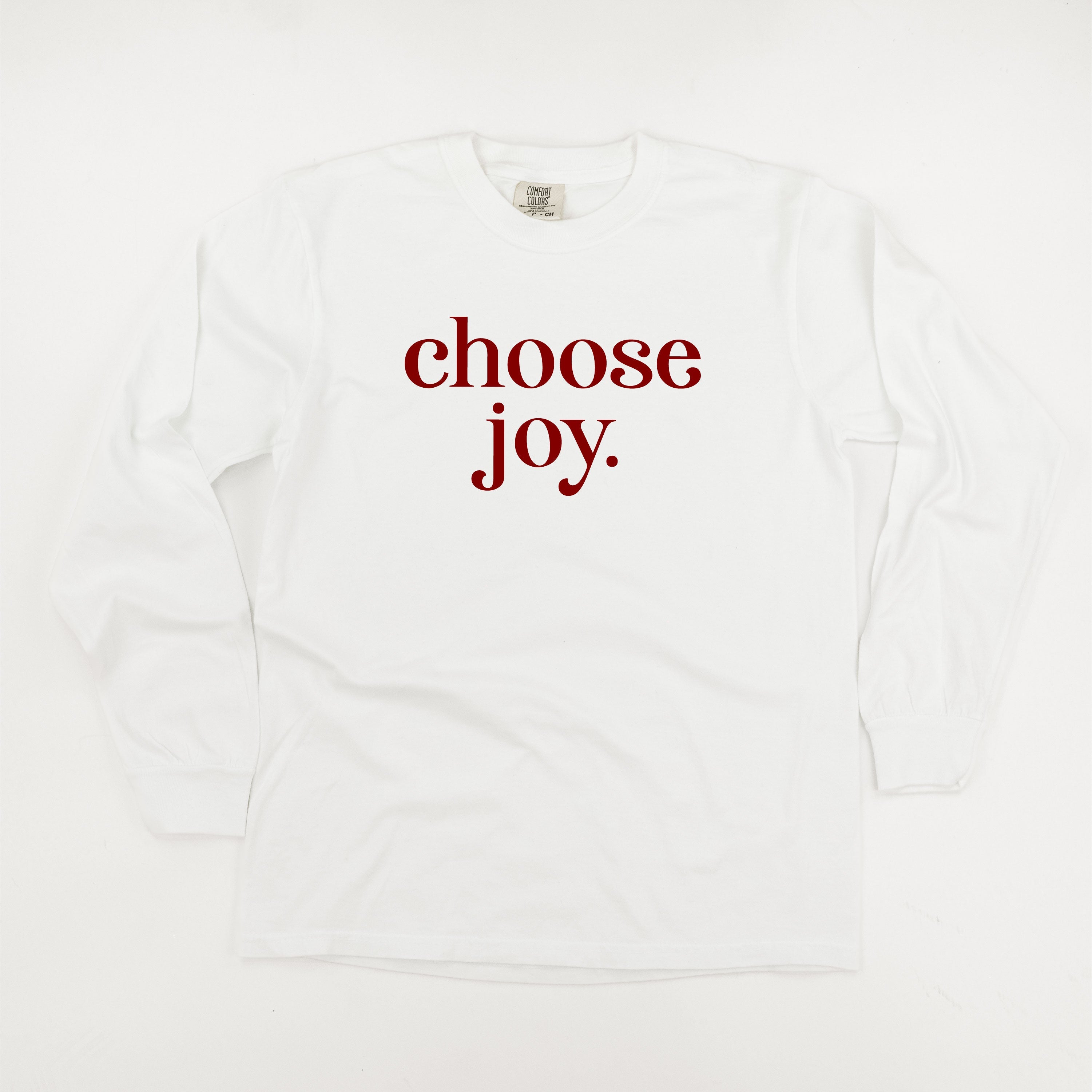 Classic Choose Joy - LONG SLEEVE Comfort Colors Tee Little Mama Shirt Shop