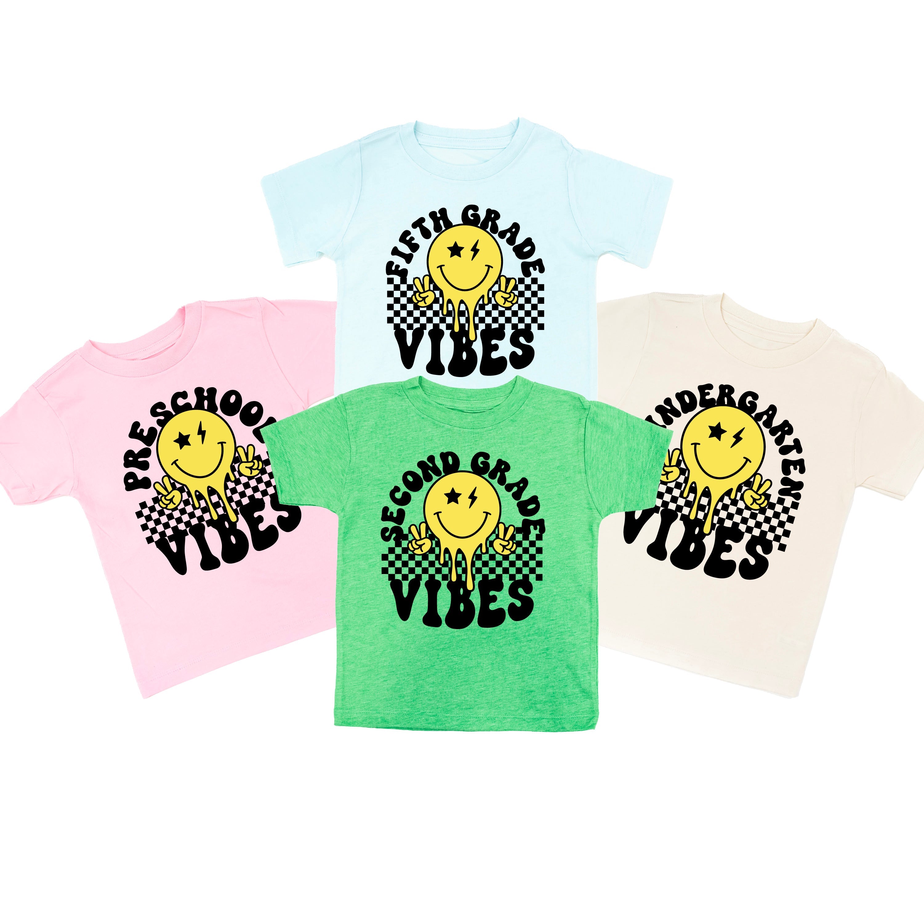 (Choose Your Grade) Vibes - Peace Smiley - Child Tee Little Mama Shirt Shop
