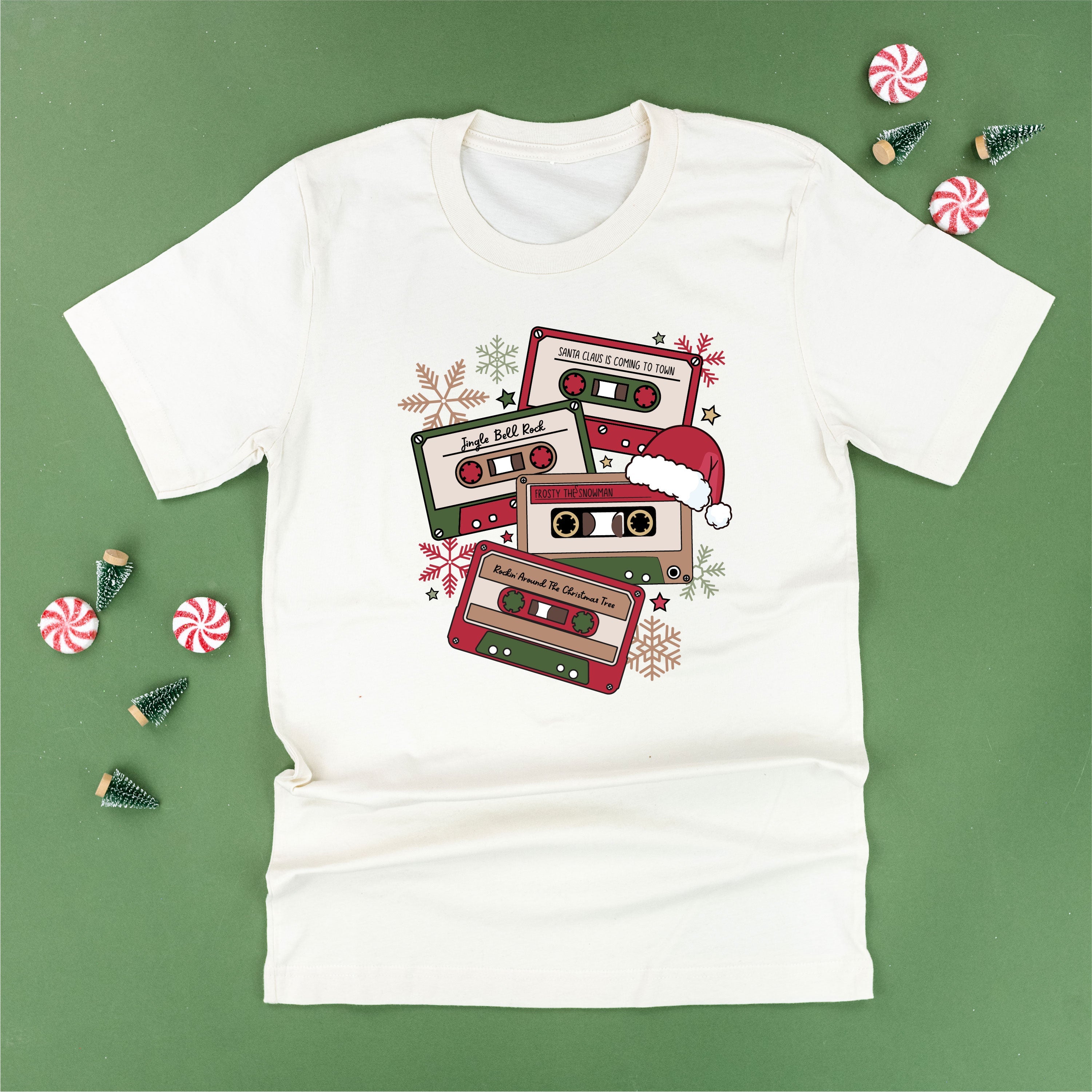 Christmas Cassette Tapes - Unisex Tee Little Mama Shirt Shop
