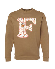 Adult Sweaters in coyote brown with Christmas patterned reindeer with initial F on front, shown on flat lay – Little Mama Shirt Shop