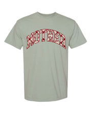 Christmas Gingham - Parent Names - Comfort Colors Tee Little Mama Shirt Shop LLC