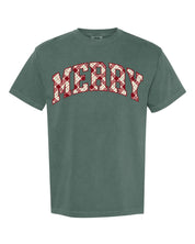 Christmas Gingham - Parent Names - Comfort Colors Tee Little Mama Shirt Shop LLC