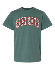 Christmas Gingham - Grandparent Names - Comfort Colors Tee Little Mama Shirt Shop LLC