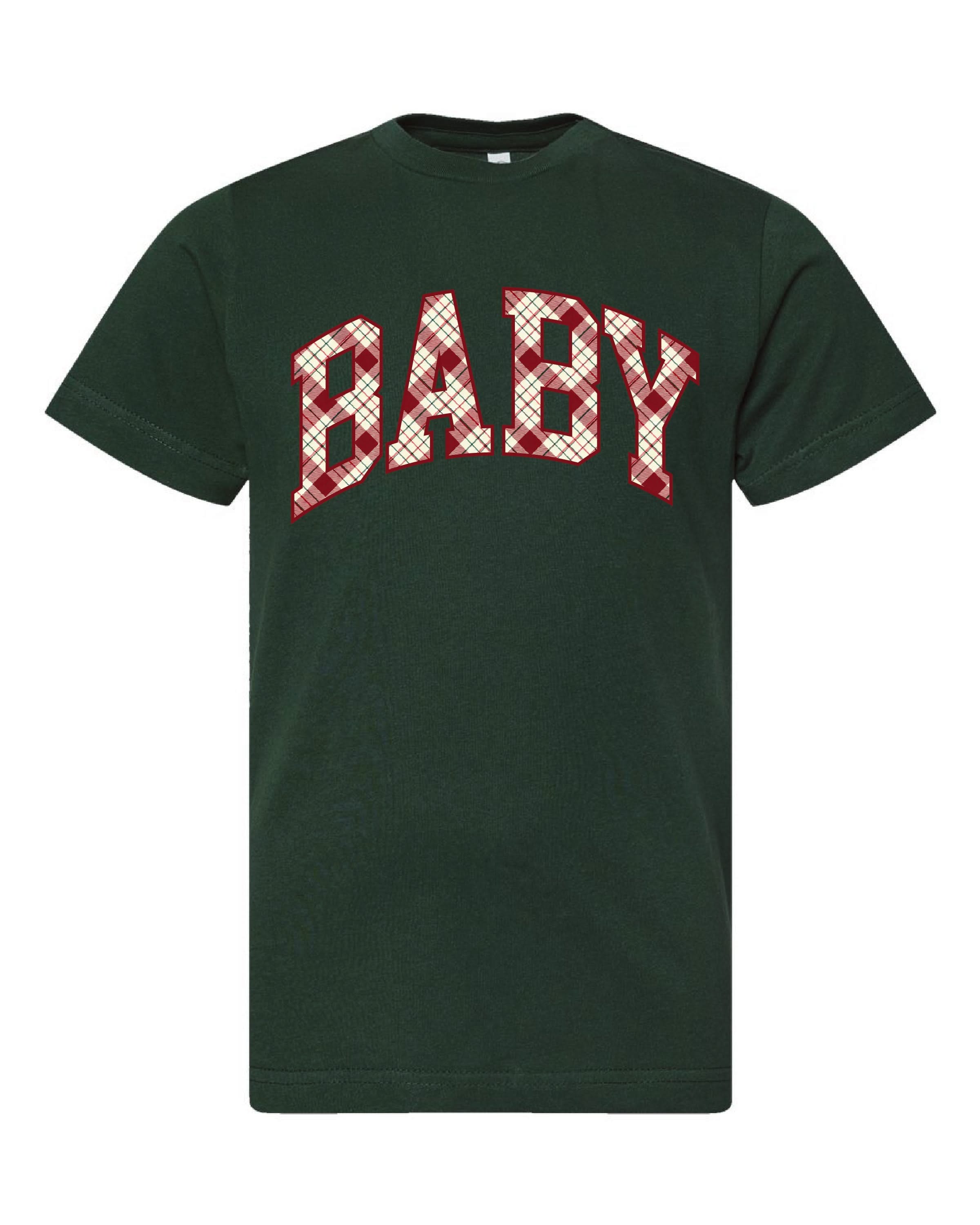 Christmas Gingham - Grandparent Names - Comfort Colors Tee Little Mama Shirt Shop LLC
