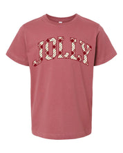 Christmas Gingham - Grandparent Names - Comfort Colors Tee Little Mama Shirt Shop LLC