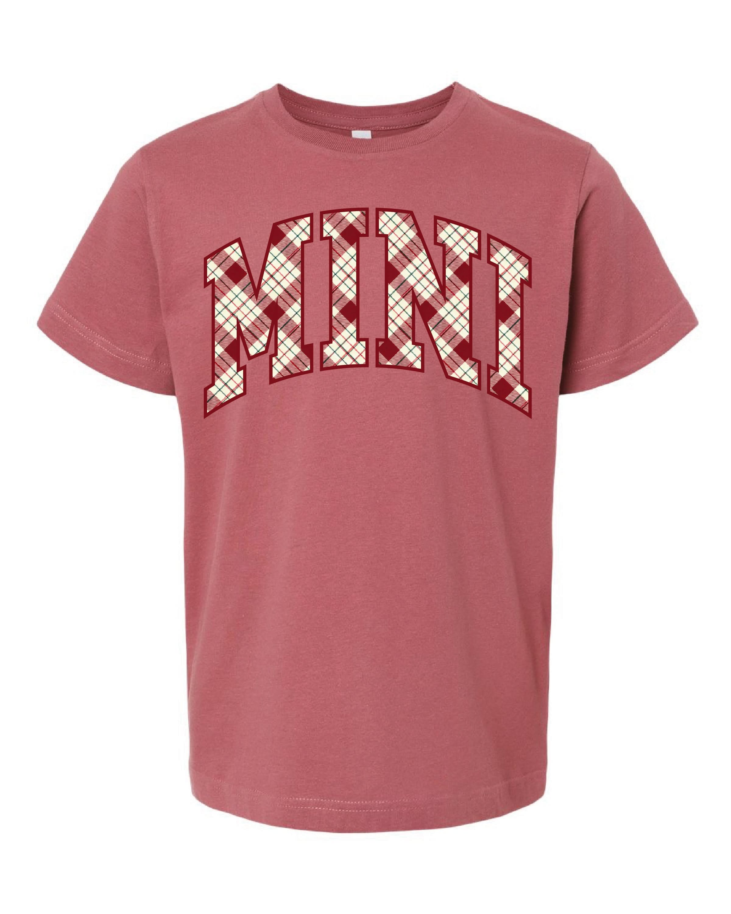 Christmas Gingham - Grandparent Names - Comfort Colors Tee Little Mama Shirt Shop LLC